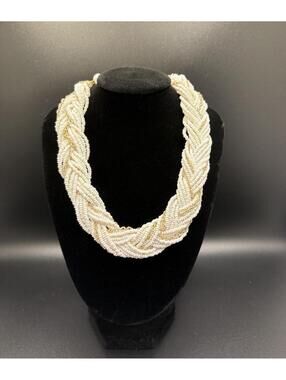 Vintage West Germany Braided Bead and Chain Necklace